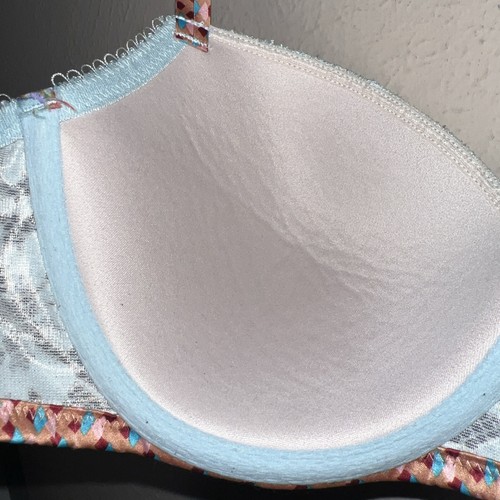 Victoria's Secret DREAM ANGELS Blue Floral Print Lined Demi Bra 34D Pretty VS - Picture 11 of 11