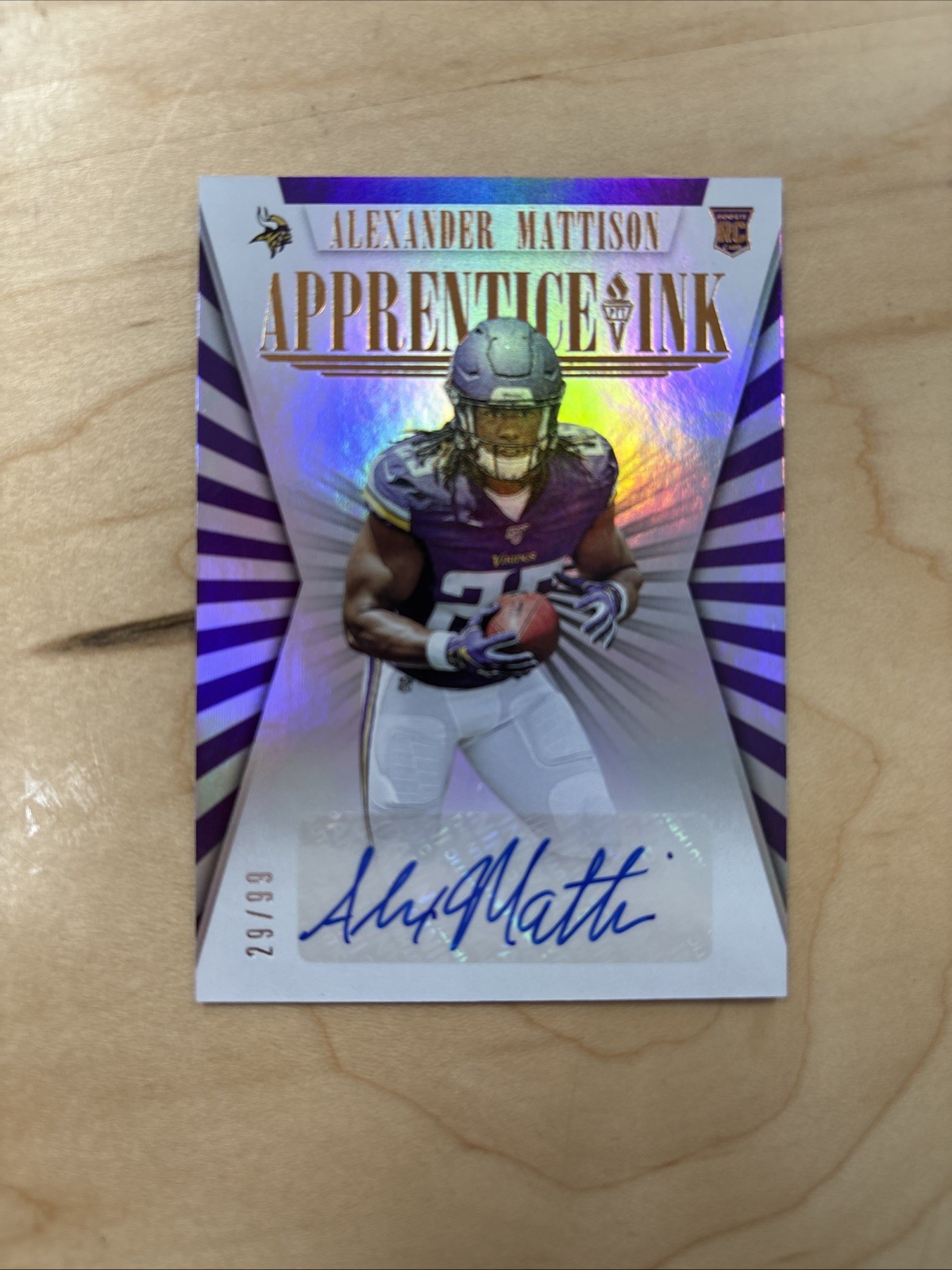 Alexander Mattison Panini Passing the Torch Apprentice Ink #AIAM Base