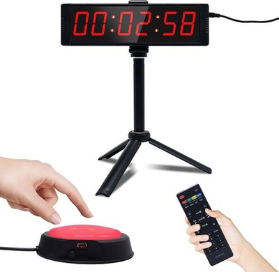 Ousmile 6-Digit Multifunctional Gym Timer LED Digital Stopwatch Home Gym Workout