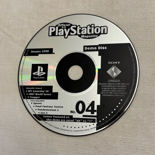 Official PlayStation Magazine Demo Disc # 4 (Sony PlayStation 1/1998) RARE  PS1