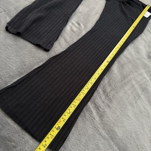 Free People Movement Bullseye Flare Pants Size S Ribbed Ruched Black - Picture 9 of 10