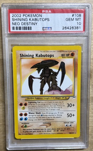 Shining Kabutops (Unlimited) graded PSA 10 for sale on eBay