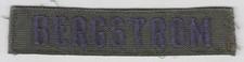 US Air Force USAF Name Breast Tape Patch Insignia Uniform OD Green BERGSTROM