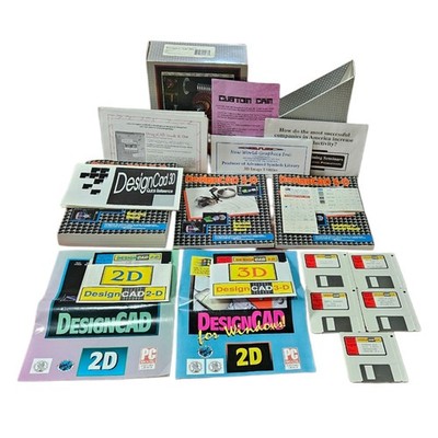 Vintage 1991 DesignCAD 3D IBM Floppy MS-DOS Software 2D & 3D, Serial 