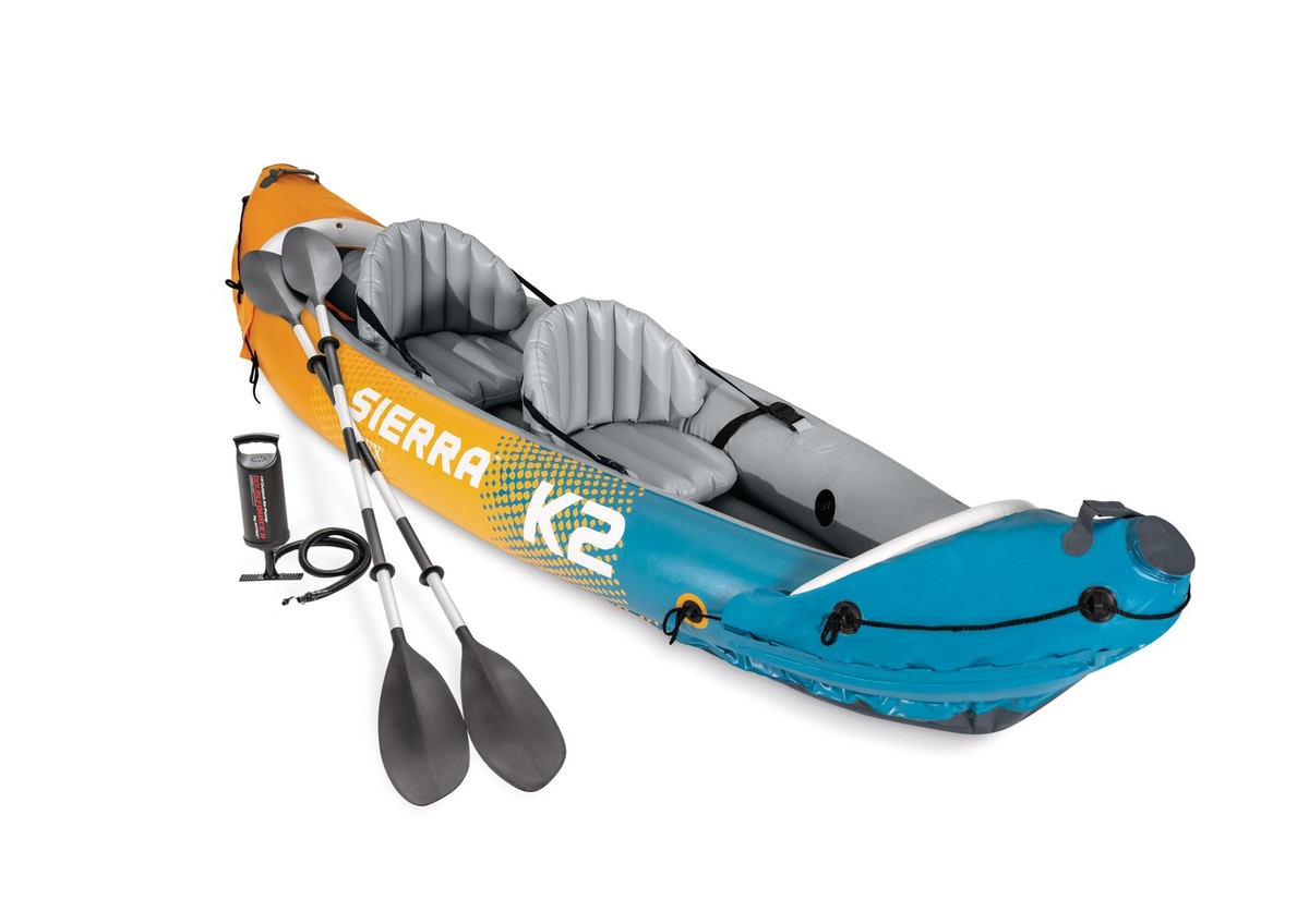 Intex Sierra K2 Inflatable 2-Person Kayak, Accessory Kit, Oars