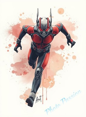 Poster Superheld Comics Aquarell Splash Kunstdruck Dekoration A4 8229
