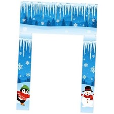 Winter Party Door Banner Classroom Door Cover Snow Wonderland Penguin Snowman