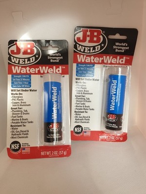 (2pcs J-B Weld) WaterWeld Epoxy Putty Stick - 4 oz., Off White