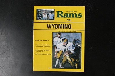 Colorado State Rams Wyoming Football Program October 1984 Vintage NCAA Pokes