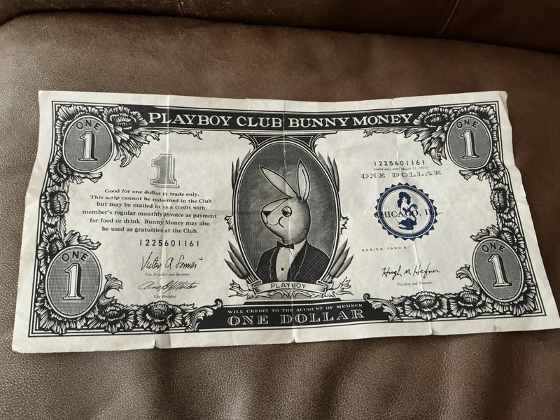 $1. Playboy Club Bunny Money - 1960 - Playboy Club Bunny Money