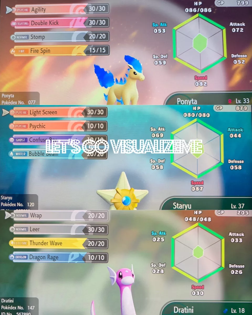 Shiny Rapidash / Pokemon Let's Go / 6IV Pokemon / Shiny Pokemon