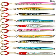 10pcs Fishing 200g Speed Jig 7oz Vertical jigs Big Game Trolling w/ assist hooks