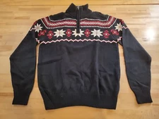 NWOT Weatherproof Vintage Long Sleeve 1/4 Zip Black Winter Sweater Men's Small