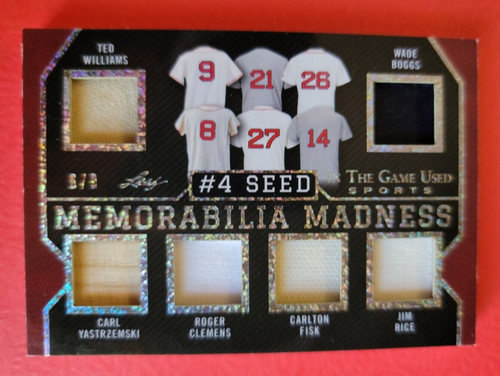 TED WILLIAMS CARL YASTRZEMSKI FISK FRANK THOMAS APARICIO JERSEY BAT CARD 6/9 SOX - Picture 2 of 4