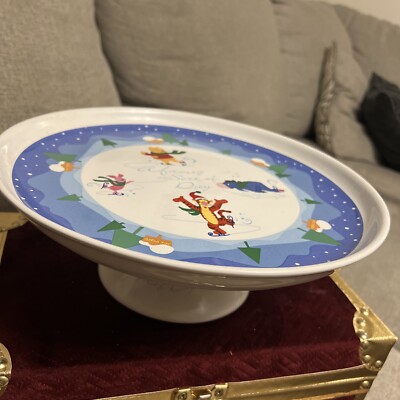 Vintage Disney Store Winnie The Pooh And Fiends Very Rare Cake Plate Good Cond.
