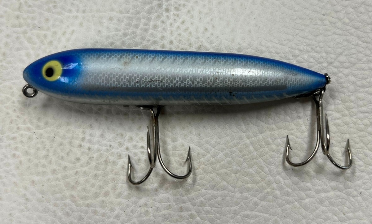 Vintage Original Heddon Zara Spook Blue 4 1/2 Fishing Lure
