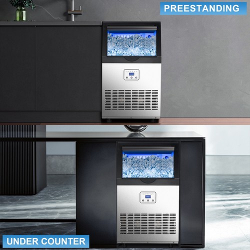 110lbs Built-in Commercial Ice Maker Stainless Steel Bar Restaurant Cube Machine - Picture 5 of 8