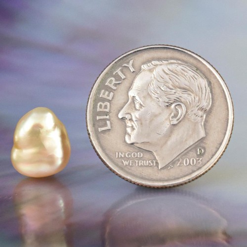 2.05 cts South Sea Keshi Pearl 8.76 mm Bi-color Indonesia undrilled 0.41 g - Picture 13 of 13