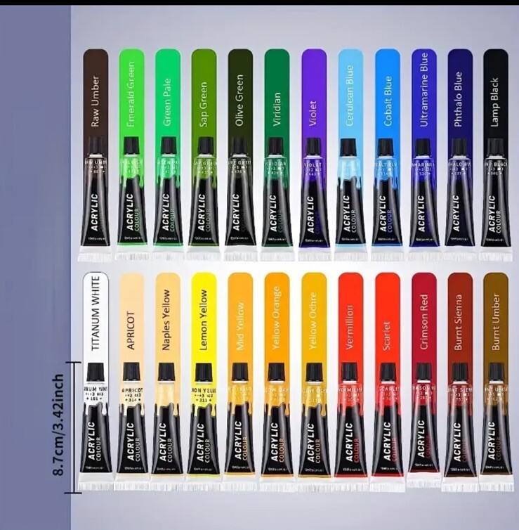 Lanpo 24 Color Acrylic Paint Set H2Oproof Sunscreen Non-fading