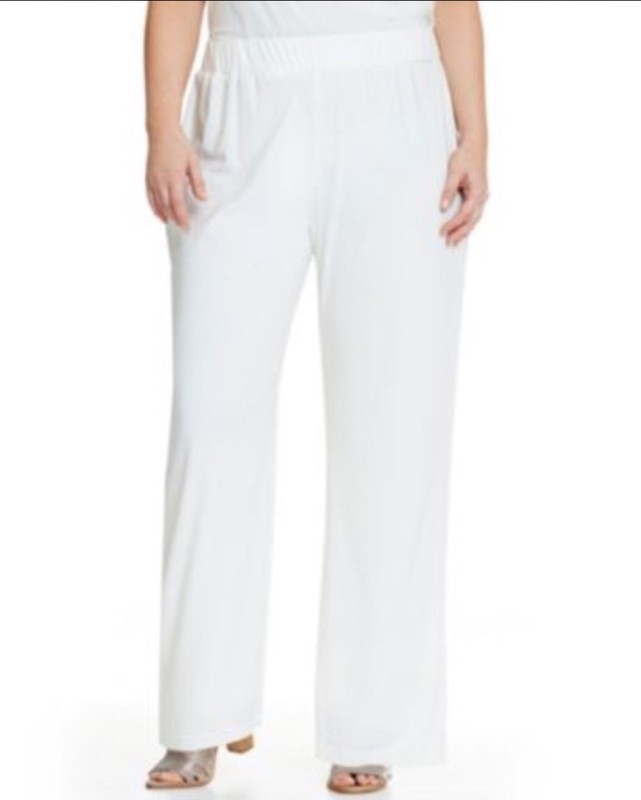 Nice Designer NEW IC By Connie K Plus Size 3X White Linen Pants