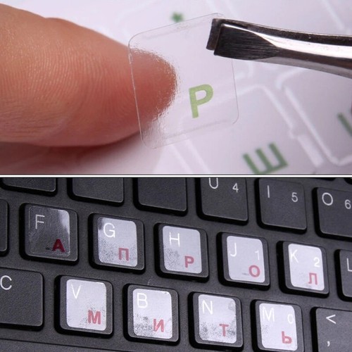 Russian Keyboard Stickers Letter Laptop Alphabet Waterproof Super Durable 2pcs - Picture 10 of 18