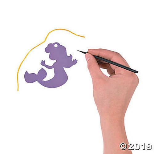 12 x Mermaid Scratch Art Ornaments Party Favours Loot Bag Student Rewards - image 2 of 3