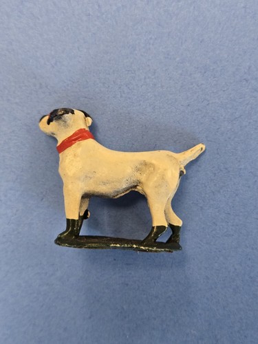 Tiny Cast Metal Antique Black & White Painted Miniature Dog Figurine Toy - Picture 4 of 5