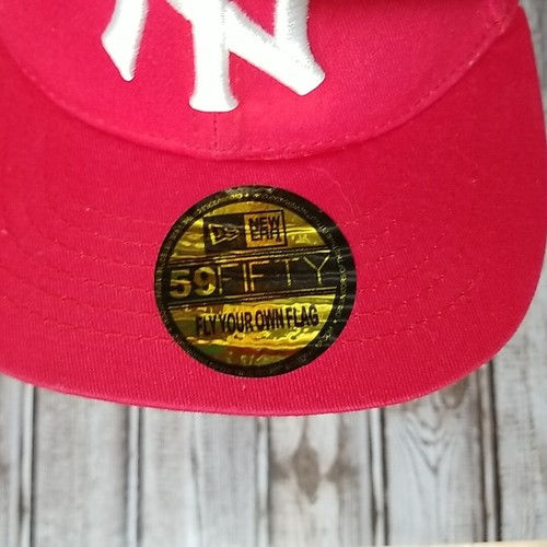 New York Yankees New Era 59Fifty Double Snapback Hat Baseball Cap Red White - Picture 3 of 16