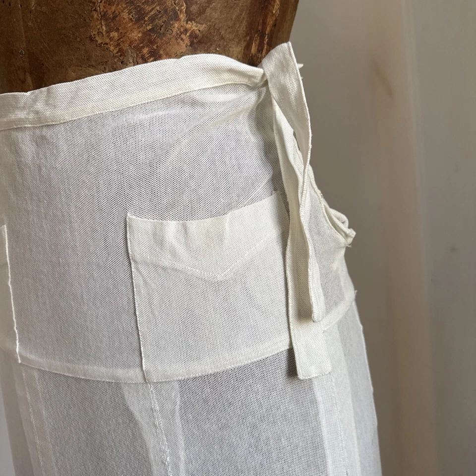 Vestido de red de algodón blanco vintage de los años 30 falda bolsillos para la cadera ropa deportiva ajuste náutico Foto 3 de 4
