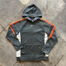 Vtg Y2K Nike Center Swoosh Hoodie Sweatshirt Colorblock Youth L Adult S Gray Tag
