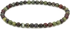 Natural 	Dragon Blood Jasper Bracelet, 4 mm Natural Round Beads Gemstones 7 inch