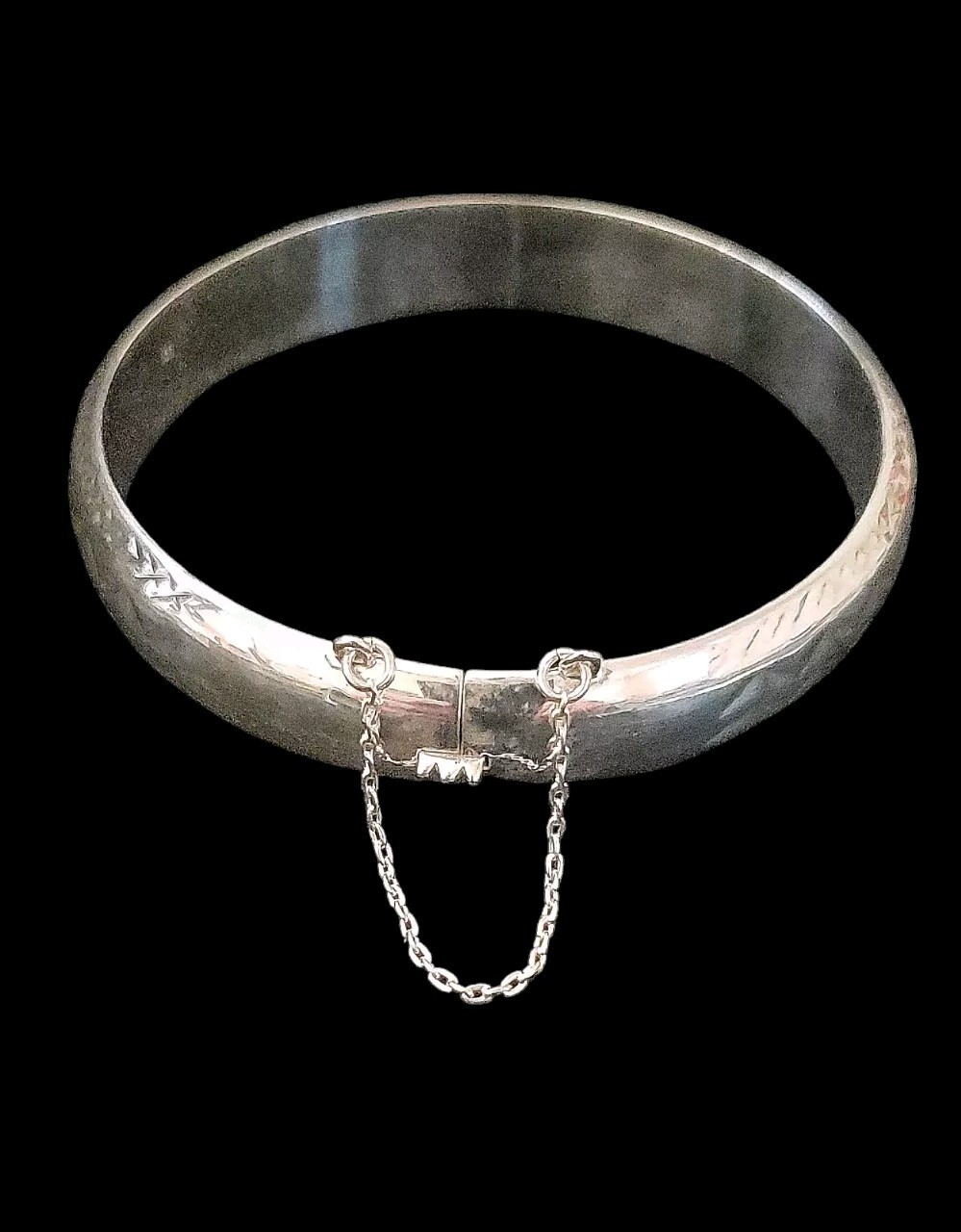 7.5" x 12mm Handcrafted Solid Sterling Silver Tex… - image 4