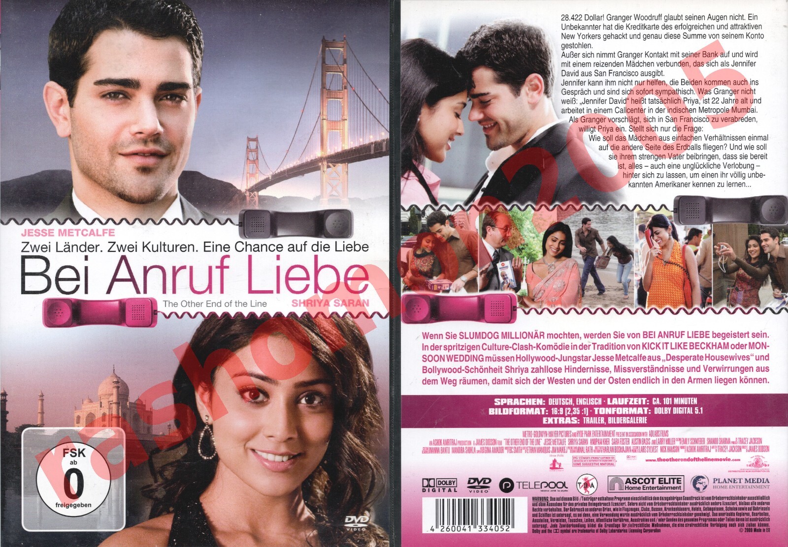 DVD OTHER END OF THE LINE Jesse Metcalfe Shriya Saran Sara Foster Region 2 PAL
