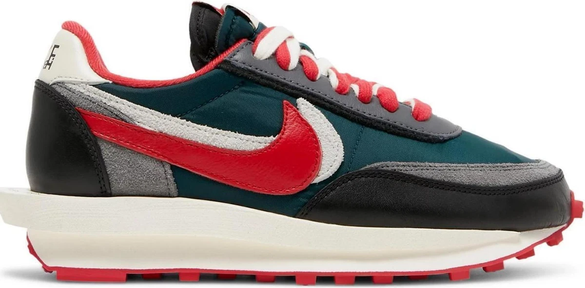 sacai x Undercover x Nike LDWaffle Midnight Spruce University Red