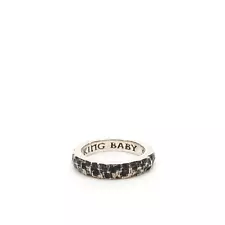 King Baby Studio Square Textured Stackable Ring Fine Silver .925 Size 7