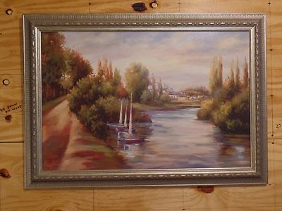 Vintage Alexa Keleman Kelemen Large Oil Painting Scenic Ornate Frame Ebay
