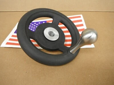 IMPROVED Bridgeport mill part FINE FEED HANDWHEEL M1413 cast aluminum 5" OD USA