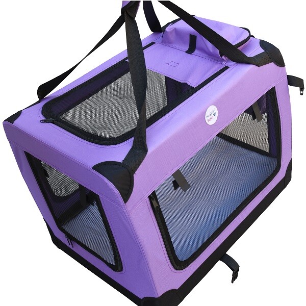 HugglePets Fabric Dog Crate Puppy Carrier Cat Travel Cage Carry Pet