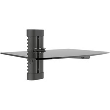 Glasregal Wandregal TV Hifi Media Wandhalterung Rack Alu Glas Regal Ablage