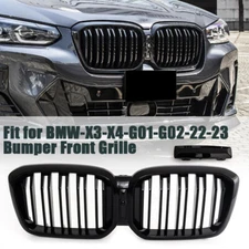 Gloss Black Front Kidney Grill Radiator Grille For BMW X4 X3 G01 G02 2022-2024