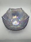 Fenton Carnival Glass Purple Bowl "Thistles"  Beautiful Iridescence