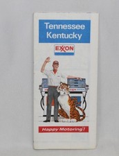 Vintage 1973 Exxon Tiger Tennessee / Kentucky Road Map Happy Motoring