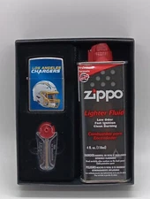 Zippo Nfl Los Angeles Chargers Football Lighter, Flints, Lighter Fluid Gift Set 