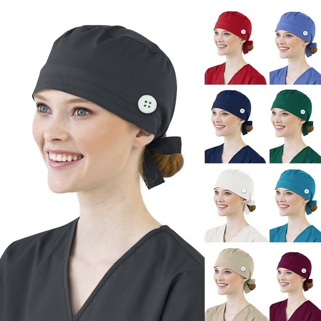 Unisex Surgical Caps Scrub Bouffant Hat Doctor Nurse Surgeons Banded