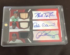 2007 TOPPS TRIPLE THREADS AROD CANO TEIXEIRA GU BAT JERSEY AUTO 23/36 YANKEES