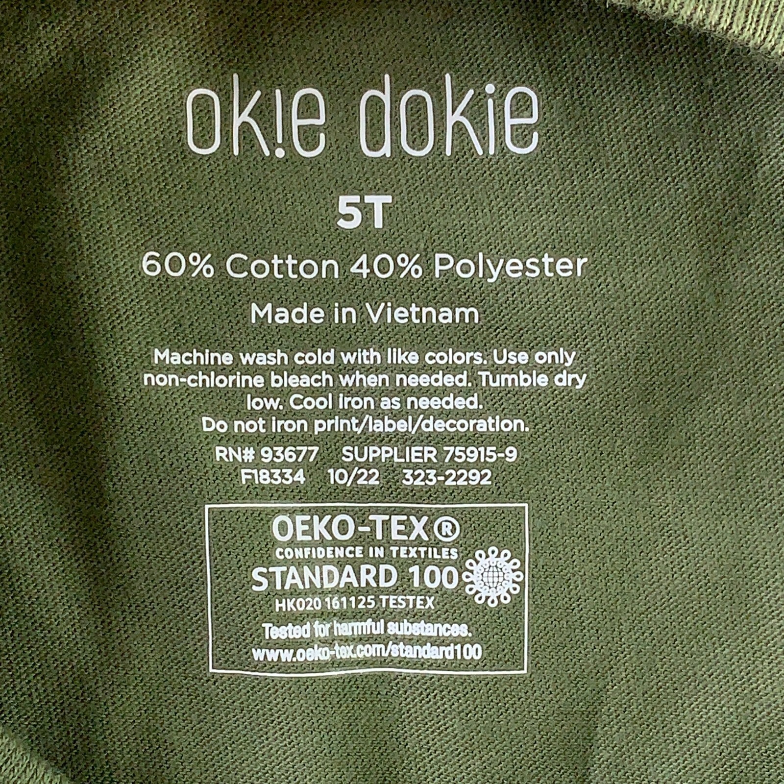 Okie Dokie Toddler Boy Size 5T Green Blue Short Sleeve Crew Neck Tees 2 Pack NWT image 4