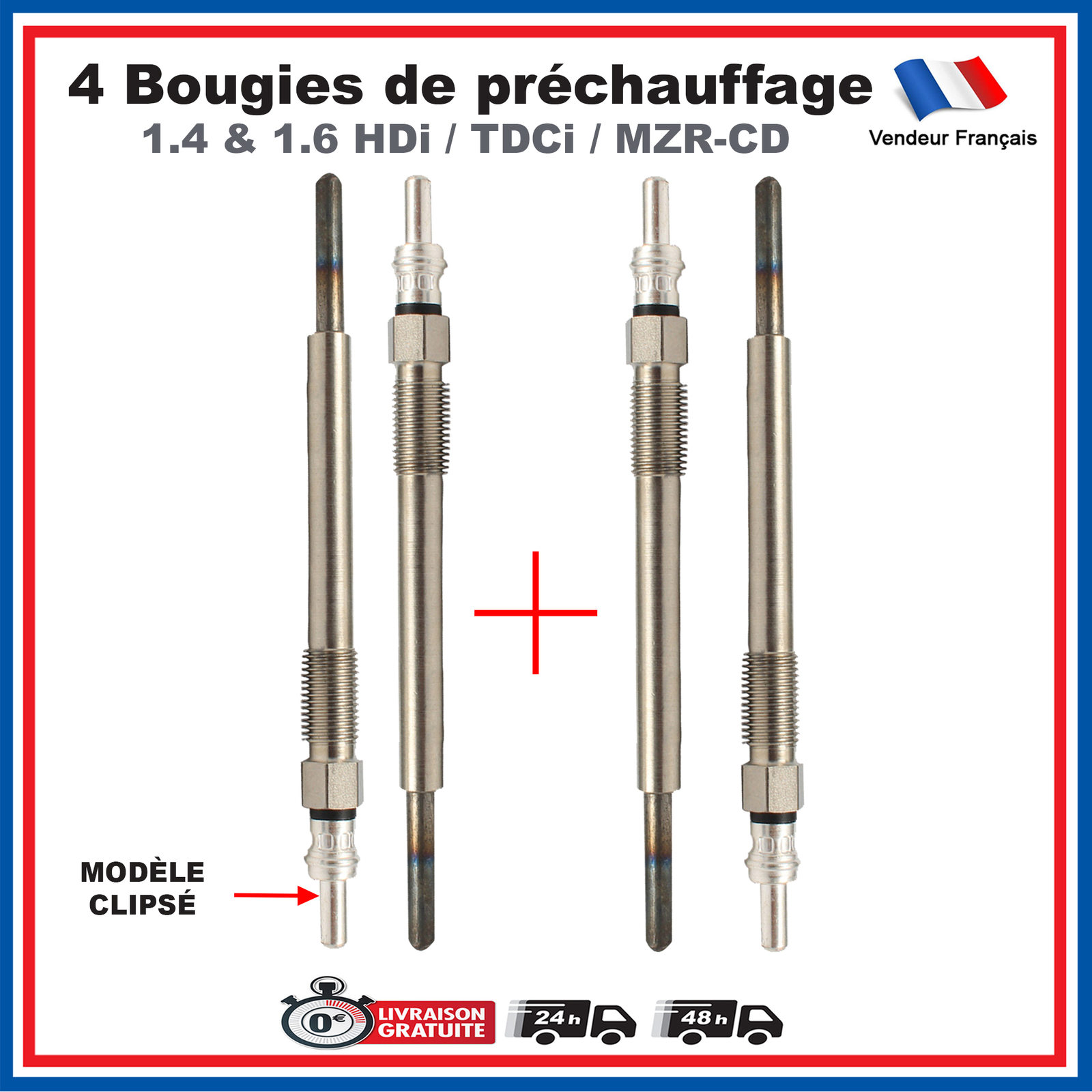 Bougie de préchauffage pour démarrage hivernal difficile C-MAX Focus Fiesta