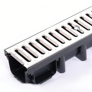Hinken Drainagerinne H1 Aus Edelstahl Mit Rost – Einlaufbreite 90-190mm Wählbar