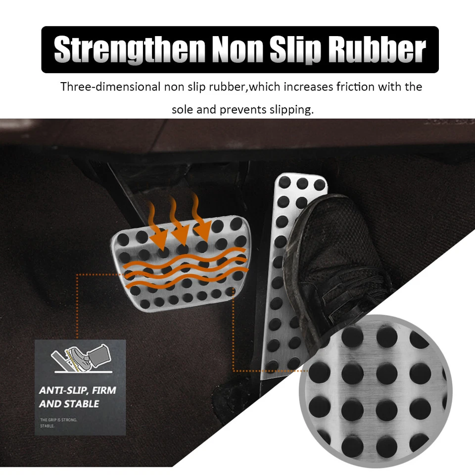 Cubierta de pastillas de pedales de estacionamiento freno de gasolina 3 piezas para Mercedes W124 W202 W203 W140 R171 AT Foto 4 de 4