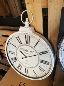 Wanduhr Metall Landhaus Optik Weiss Used Look Uhr Paris Antik Ebay